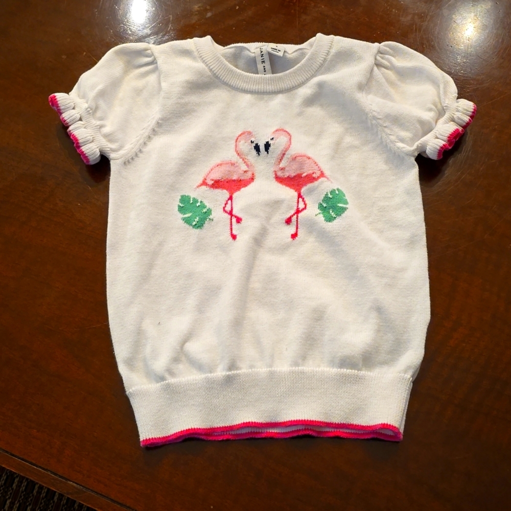 NWOT Janie and Jack  4T flamingo sweater